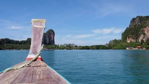 Longtail boat to Railay Video stock 73911887