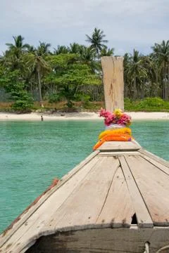 Longtailboat at the beach Stock Photos