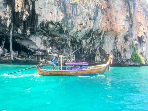 Longtails in Phi Phi Islands Stock Photos