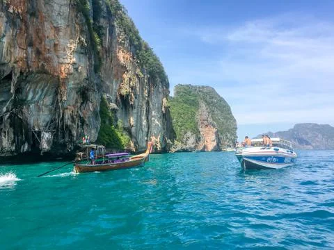 Longtails in Phi Phi Islands Stock Photos