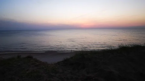 Lonley person at beach Stock Footage 124005366