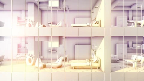 Looable outside view of sameness apartments Stock Footage 103650116