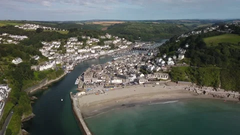 Looe, Cornwall 4K Drone Footage Stock Footage 172613060
