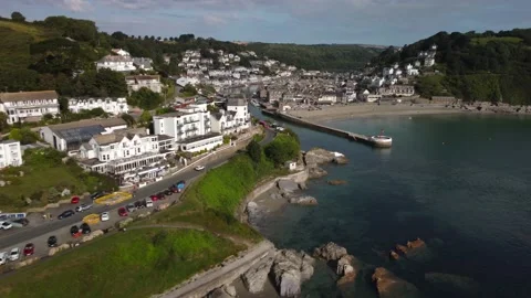 Looe, Cornwall 4K Drone Footage Stock Footage 172616998