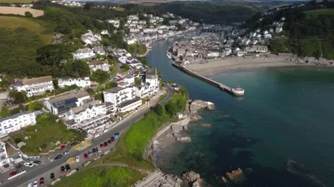 Looe, Cornwall 4K Drone Footage Stock Footage 172617000