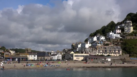 Looe harbour Cornwall pretty village in south of England UK 4K Video stock 115118442