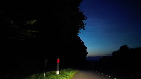 Looe Town to Bristol City Highways Car Travel in the Night Stock Footage 316787286