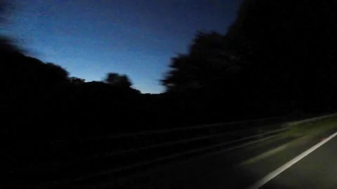 Looe Town to Bristol City Highways Car Travel in the Night Stock Footage 316793419