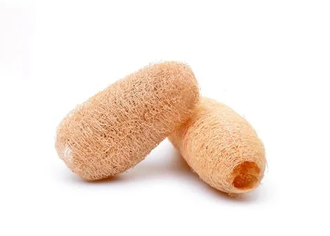 Loofah on white background Foto stock