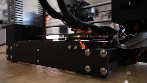 Look of 3D printer from back Stock Footage 113344798