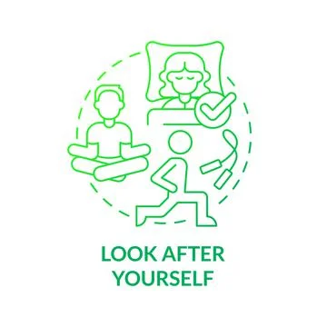 Look after yourself green gradient concept icon Illustrazione stock