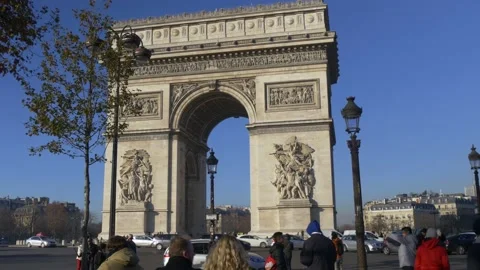 A Look At The Arc De Triomphe In Paris, France Stock Footage 158599322