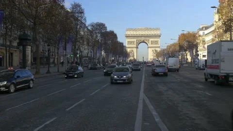 A Look At The Arc De Triomphe In Paris, France Stock Footage 158600457