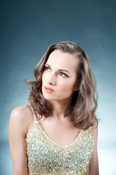 Look away model Stock Photos