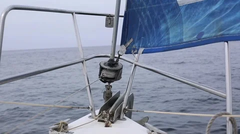 Look beyond the bow of the sailboat Stock Footage 41014867
