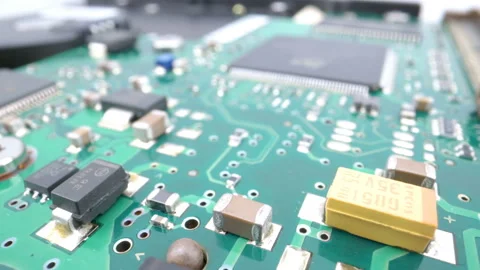 A look of the big circuit boards for electronics Stock Footage 137358060