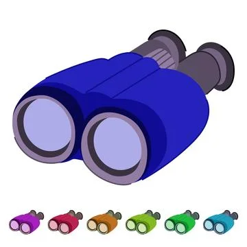 Look binoculars vector cartoon graphic Stock Illustration
