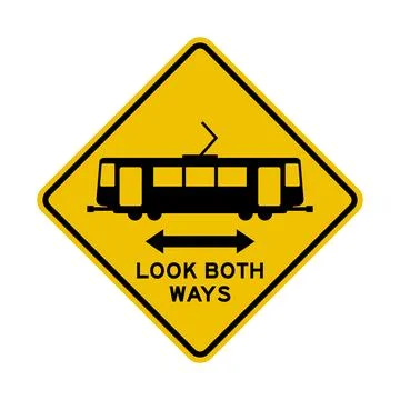 Look both ways road sign Stock Illustration