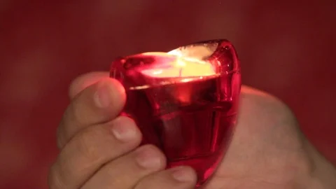 Look at the candle-heart Stock Footage 97694522