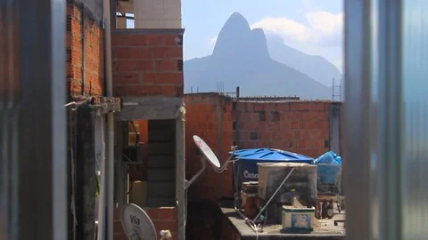 Look of the Cantagalo slum in Rio de Janeiro Stock Footage