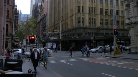 A Look At The Central Business District (CBD) In Sydney, Australia Stock Footage 158916013