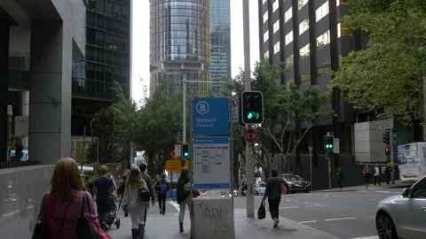 A Look At The Central Business District (CBD) In Sydney, Australia Stock Footage 158916130