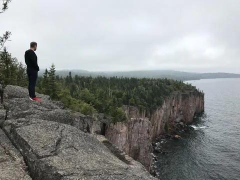 Look down on the cliffs Stock Photos