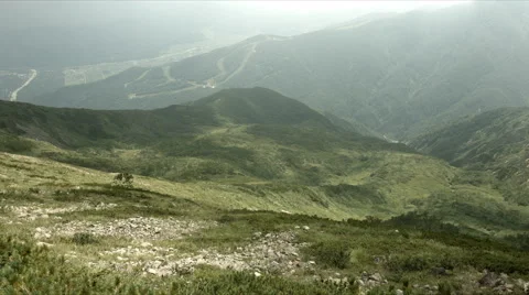 Look down at Hakuba valley, flat color Stock Footage 66748370
