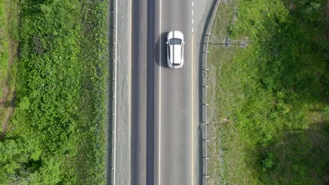 The look-down shot over the road. Stock Footage 113645798