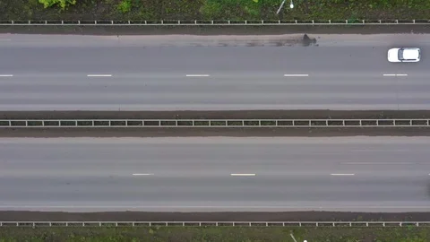 The look-down shot the road. Stock Footage 112004682