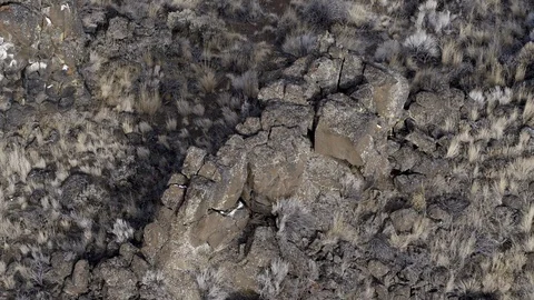 Look Down View at Rock Structure Stock Footage 88289763