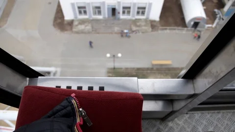 Look down view from the rocking booth of ferris wheel.  Stock Footage 88955773
