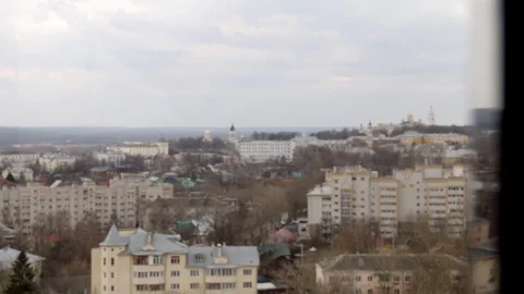 Look down view from the rocking booth of ferris wheel.  Stock Footage 88956223