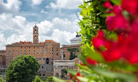 Look at the Forum in Rome Stock Photos