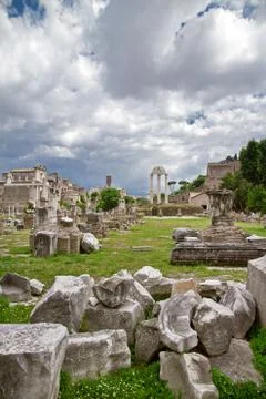Look at the Forum in Rome Stock Photos
