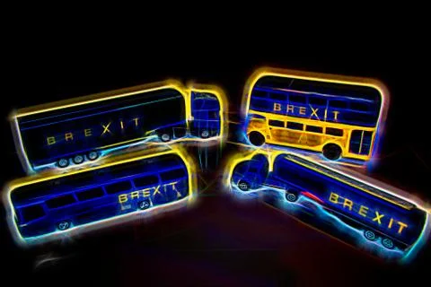 A look forward to Brexit and the gridlock it will cause with goods and transp Stock Illustration
