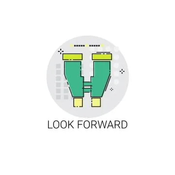 Look Forward Business Forecast Icon Stock Illustration