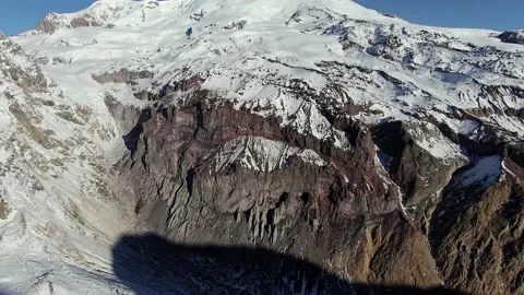 A look at the gorge and Elbrus Stock Footage