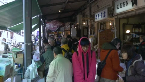 A Look Inside The Biggest Fish Market In Tokyo, Japan Stock Footage 158991272