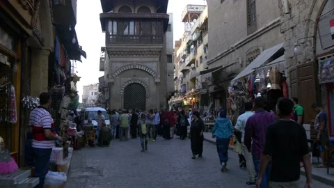 A Look Inside Khan el-Khalili Market In Cairo, Egypt Stock Footage 157995266