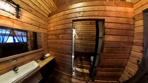 A look inside a luxury resort bathroom in Mantanani Stock Footage 292945445