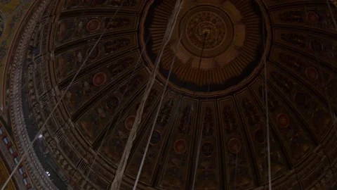 A Look Inside The Mosque Of Mohamed Ali At The Citadel In Cairo, Egypt Stock Footage 157961589