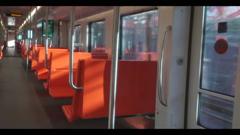 Look inside a moving train ACEs Stock Footage 91313583