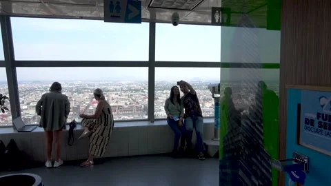 A Look Inside The Observation Deck Of Torre Latinoamericana, Mexico City Stock Footage 154671540