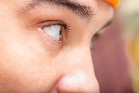 Look man side view eyes close-up Stock Photos