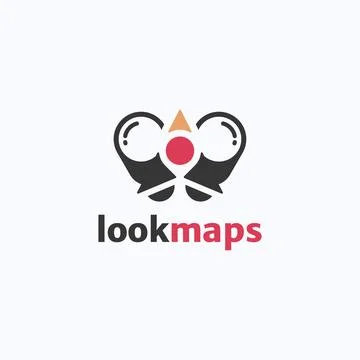 Look map logo design vector. Travel destination symbol template. Stock Illustration