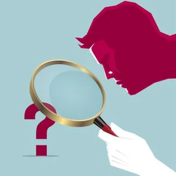 Look for meticulous problem using a magnifying glass. Stock Illustration