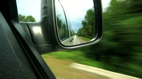 Look in the mirror of a moving car. Video stock 11139264