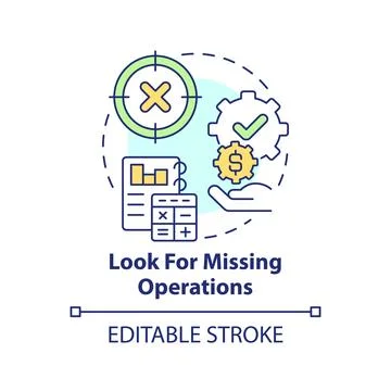 Look for missing operations concept icon イラスト素材