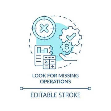 Look for missing operations turquoise concept icon イラスト素材